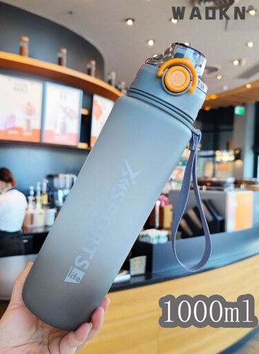 Sports Water Bottle,Cutiecute 34 oz Motivational Water Bottle with Time Marker &amp; Straw-BPA Free &amp; Leakproof Frosted Portable Reusable Fitness Sport 1L Water Bottle for Office Gym Workout (Grey)