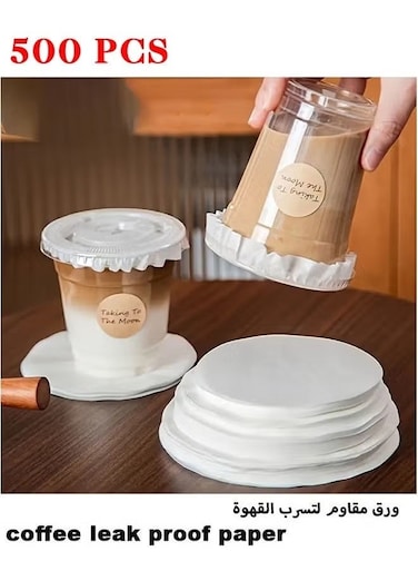 Leak Proof Paper Beverage Seals,500pcs Food-Safe Cup Liners for Coffee, Tea, Parties &amp; More, Oil-Spill Proof