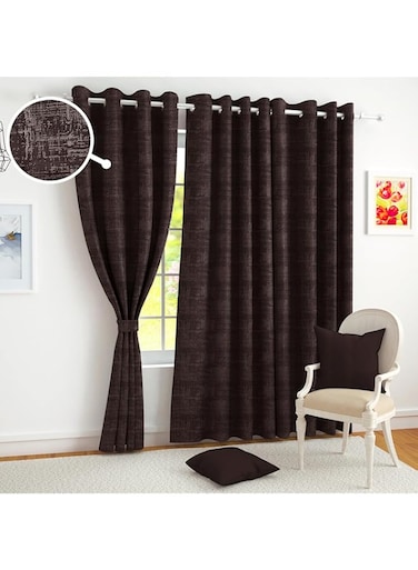 Story@Home Blackout Door Curtains 7 Feet Set of 1   Abstract Printed   97% Room Darkening   Thermal Insulated Curtains   Curtain for Living Room   (116 x 215 cm, Brown)   Perfect for Home Decor