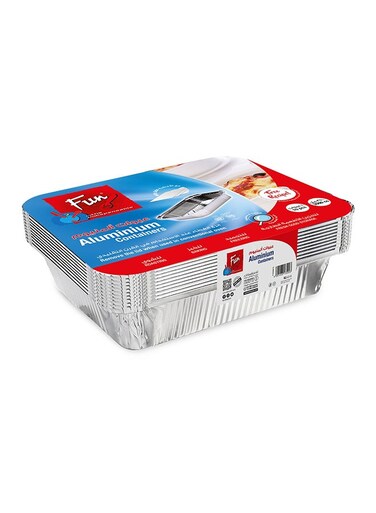 Pack Of 10 Indispensable Aluminium Food Container Silver 3500ml