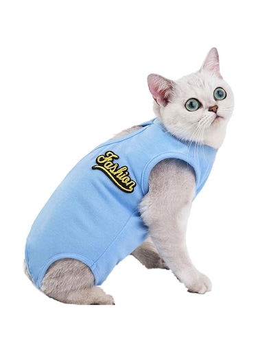 Zurligi Cat Surgery Recovery Suit for Surgical Abdominal Wounds Home Indoor Pet Clothing E-Collar Alternative for Cats After Surgery Pajama Suit-M