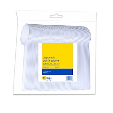 MyChoice Disposable Plastic Spoons White 200 PCS