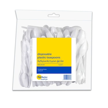 MyChoice Disposable Plastic Tea Spoons White 400 PCS