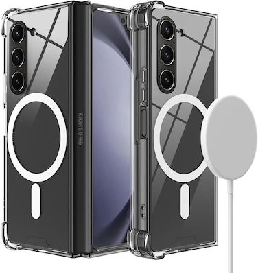 For Magnetic Case For Samsung Z Fold 6 5G Acrylic Transparent Hard Case For Galaxy Z Fold6 5G Wireless Magsafing Cover Clear (Case With Magsafe)