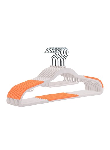 Hanger, Heavy Duty Durable Standard Hanger, Plastic Suit Jacket Shirt Hanger, Space Saver Hanger with Rubber Coating 16.5Inches-Orange