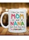 1pc, Dual-Title "Mom &amp; Nana" Ceramic Coffee Mug - Colorful, Playful Lettering with Floral &amp; Bird Illustrations, Food-Safe - Ideal Gift for Mother's Day &amp; Grandma's Birthday, Coffee Bar Accessories