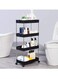Multi Tier Rolling Trolley Storage Organizer Utility Cart with Hooks &amp; Wheels. Mobile Functional Shelves for Bathroom Kitchen Office and Laundry Room