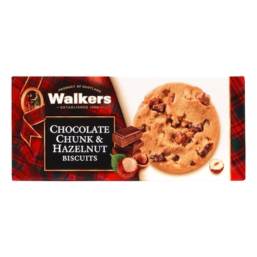 Walker's Chocolate Chunk and Hazelnut Biscuit, 150g