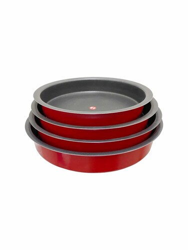 4-Pieces Non-Stick Oven Dish Red 24,26,28,30centimeter