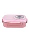 Steel Lunch Box for Kids and Adults,Insulated Lunch Box with Tableware 3 Compartment Divided Lunch Containers with Lids,Leakproof (Pink)