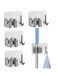Oasisgalore 5pcs Stainless Steel Mop Holder Wall Mounted Broom Holder Adhesive Mop Hook Broom Organizer Tool Organizer for Bathroom Kitchen