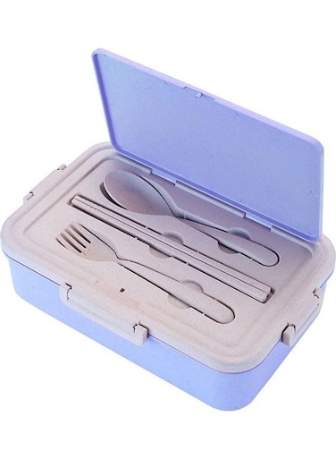 Portable Lunch Box Blue 24.8x16.8x7cm