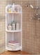 White Corner Bathroom Shelf Organizer   Waterproof Toilet Paper Holder Stand, Freestanding Storage Rack for Small Spaces, 20 x 20 x 80 cm, Multipurpose Corner Shelf Stand for Bathroom