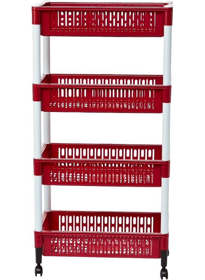 Nutrient Rack Buy 4 Tiers Vegetable Storage Rack Dark Red 45 x 30 x 89cm Online ...