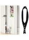 Cat Door Holder Latch Larger Adjustable Cat Door Alternative Fast Latch Strap Let Cats in and Keeps Dogs Out of Litter &amp; Food and Safe Baby Proof No Measuring Easy to Install Black