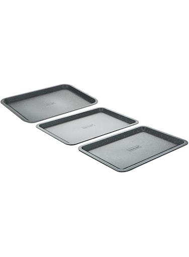 Neoflam 3Pcs Cookie Sheet Set, Small, Grey Marble