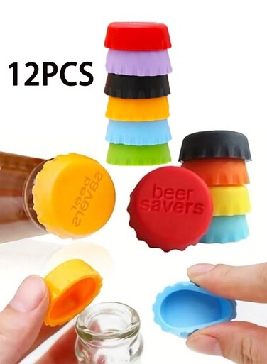 Reusable Silicone Cap, Sealed Topper for Vinegar, Soy Sauce, Soda,&Acirc;&nbsp; Practical Stopper for Beverage Bottles, Kitchen Gadgets