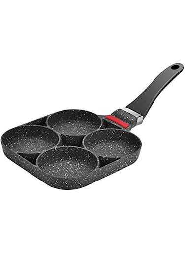 YASHANG Nonstick Frying Pan, Omelette Egg Burger, Aluminum Alloy 4 Mold Intelligent Temperature Control, Fried Egg Pot Pancake Pan Kitchen Cooking Tool (Gas)