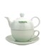 Durable Porcelain Teapot With Cup Saucer White