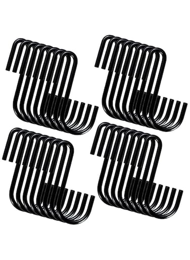 28 Pack Black S Hooks, Steel Heavy Duty S Hanger Hook, Metal Chef Kitchen Tools, Bathroom Utensils, Gardening, Closet Hooks Plants Hooks, Kitchen Pot Rack Hooks, Multiple Uses Tools