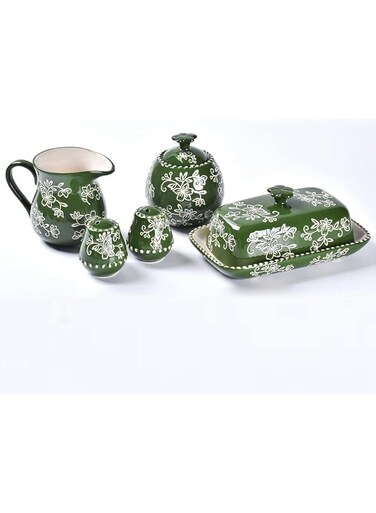 temp-tations&reg; Floral Lace Bakeware Set,7 Piece Completer Set- Green