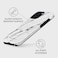 Burga Luxury Gold Glitter Marble Phone Case Compatible with iPhone 15 Pro Max Double Layer Silicone Protective Case - Satin White