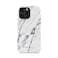 Burga Luxury Gold Glitter Marble Phone Case Compatible with iPhone 15 Pro Max Double Layer Silicone Protective Case - Satin White