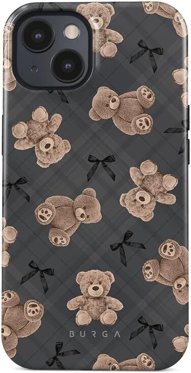 BURGA iPhone 15 Pro Case: BFF Cute Teddy Bear with Hybrid 2 Layer Hard Shell + Silicone Protective Case