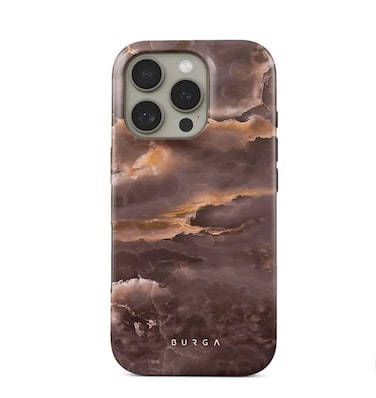 حافظة بورجا آيفون 16 برو ماكس: تصميم خشب بني من الرخام - حافظة أنيقة ومتينة للحماية