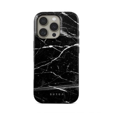 Burga Luxury Styled Giltter iPhone 16 Pro Case Compatible with Double Layer Silicone Protective Case Noir Origin