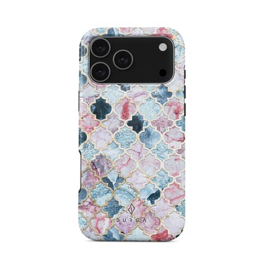 جراب iPhone 17 Pro Max Pink Beach Premium متوافق مع هيكل صلب مزدوج الطبقات هجين + حماية من السيليكون - غطاء محمول مقاوم للخدش والصدمات