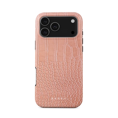 iPhone 17 Pro Max Pink Croco Premium Case Compatible with Hybrid Dual-Layer Hard Shell + Silicone Protection - Scratch-Resistant Shockproof Mobile Cover