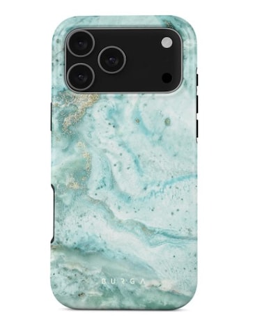 Burga Luxury Styled Giltter iPhone 17 Pro Max Case Compatible with Double Layer Silicone Protective Case Uluwatu Waves