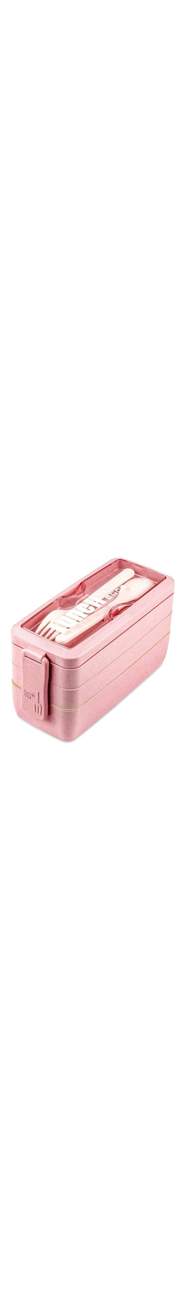 Bento Lunch Box Lunch Box, 3-in-1 Compartment Container - Wheat Straw, Leak Proof Stackable Bento Bento Lunch Box Lunch Prep