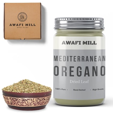 AWAFI MILL Mediterranean Oregano Leaf - Premium Quality - Aromatic Herb for Culinary Delights - Rich Flavor Enhancer - Grown in Pristine Mediterranean Region (Bottle of 50 gram / 1.7 Oz)