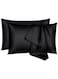 Silk Satin Pillowcase for Hair and Skin Queen - Black Silk Pillowcase 2 Pack 76L x 51W CM (30x20 Inches) - Satin Pillow Cases Set of 2 with Envelope Closure (2pcs Black)
