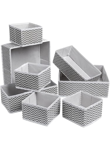 Bolivia's Underwear Drawer Organizer Set, 8 Pack Clothing Storage Bins Compartment Storage Box, Foldable Underwear Drawer Organizer, Storage Organizer Boxes for Clothes, Socks, Underwear (Grey)