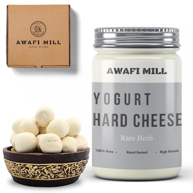 AWAFI MILL Yogurt Hard Cheese Stone Laban Kishk   Natural Qorot Kurut - Authentic Flavor - Traditional Middle Eastern Cuisine - Versatile Culinary Ingredient (Bottle of 50 gram / 1.7 Oz)