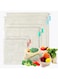 Produce Drawstring Net Bags Reusable - Vegetable Bags, Grocery Bags, Cotton Mesh Bags（6 Pack，2S/2M/2L）