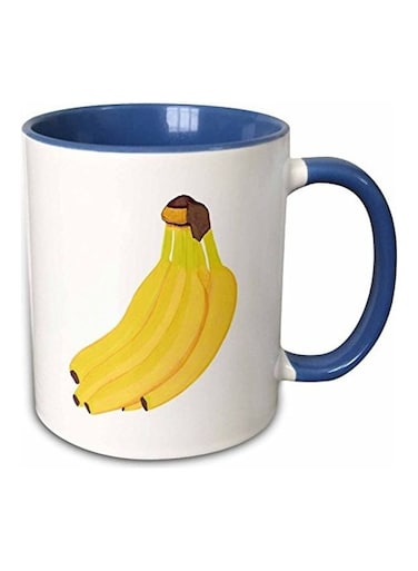 Painting of Fruit a Bunch of Yellow Bananas Two Tone Mug Multicolour