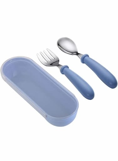 Sets Toddler Utensils latware, with Silicone Handle Kids Eating Utensils Fork Spoon Stainless Steel Cutlery Set Children Cutlery with Travel Cases