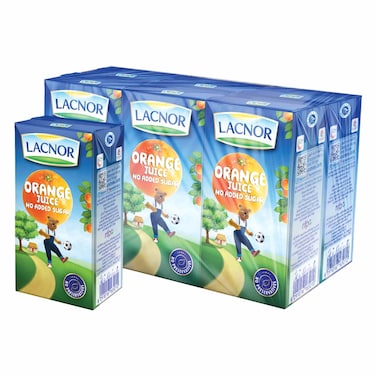 لاكنور عصير برتقال بدون سكر مضاف 125 ملل (حزمة من 6 قطع)