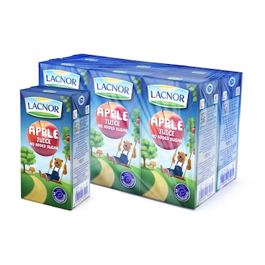 Lacnor No Added Sugar Apple Juice, 125ml Pack of 6