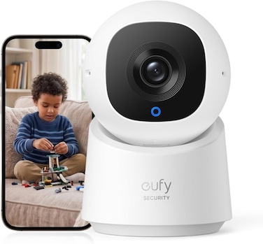 eufy Security Indoor Cam C210 1080p Resolution Security Camera Indoor with 360&deg; Pan and Tilt, Plug-In Home Security Camera with Wi-Fi, Human/Motion AI, No Monthly Fee