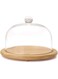 Billi Glass Cheese Dome With Wooden Base Gw-918