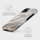 Burga Luxury Gold Glitter Marble Phone Case Compatible with iPhone 15 Double Layer Silicone Protective Case Gentle Wind