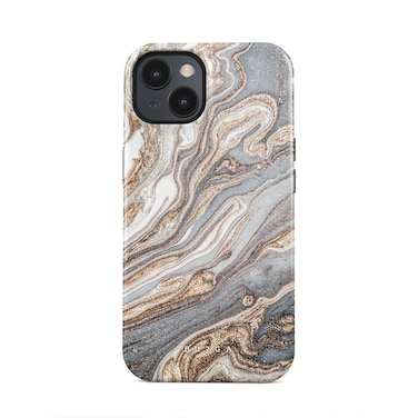 Burga Luxury Gold Glitter Marble Phone Case Compatible with iPhone 15 Double Layer Silicone Protective Case Gentle Wind