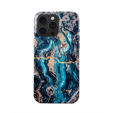 Burga Premium Protective Case for iPhone 15 Pro - Mystic River Blue Marble Design - Elegant, Durable, and Shock-Resistant Cover for Superior Protection