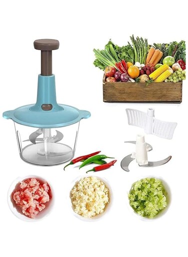 Timber Kitchen Manual Vegetable Chopper Garlic Masher Meat Grinder Mini Food Chopper Vegetable Crusher Hand Pressure Meat Grinder 2 L
