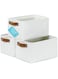 OrganiHaus Small Fabric Storage Bins for Shelves 12x8in, Closet Storage Baskets for Shelf Organizing, Canvas Rectangle Bins for Organization, Small Baskets for Organizing - Off-White